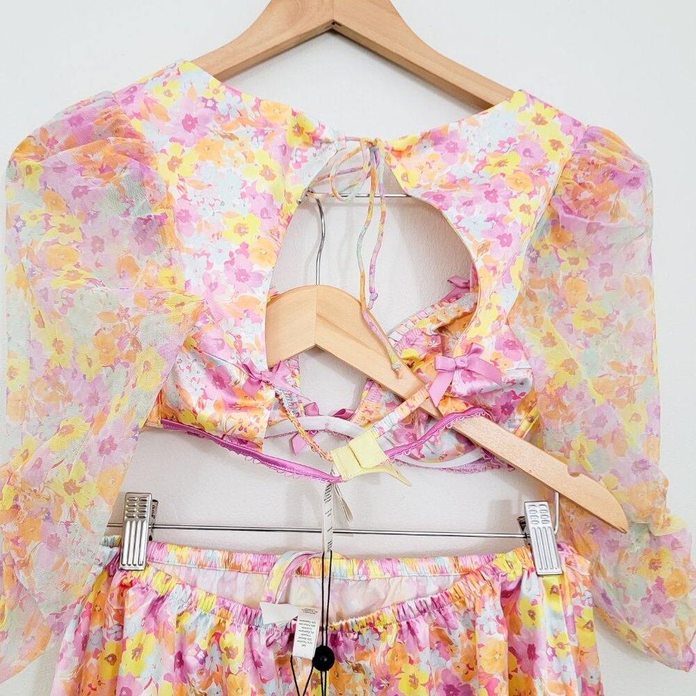For Love and Lemons Pastel Punch Crop Top and Skirt Set Small NWT - Picture 8 of 11